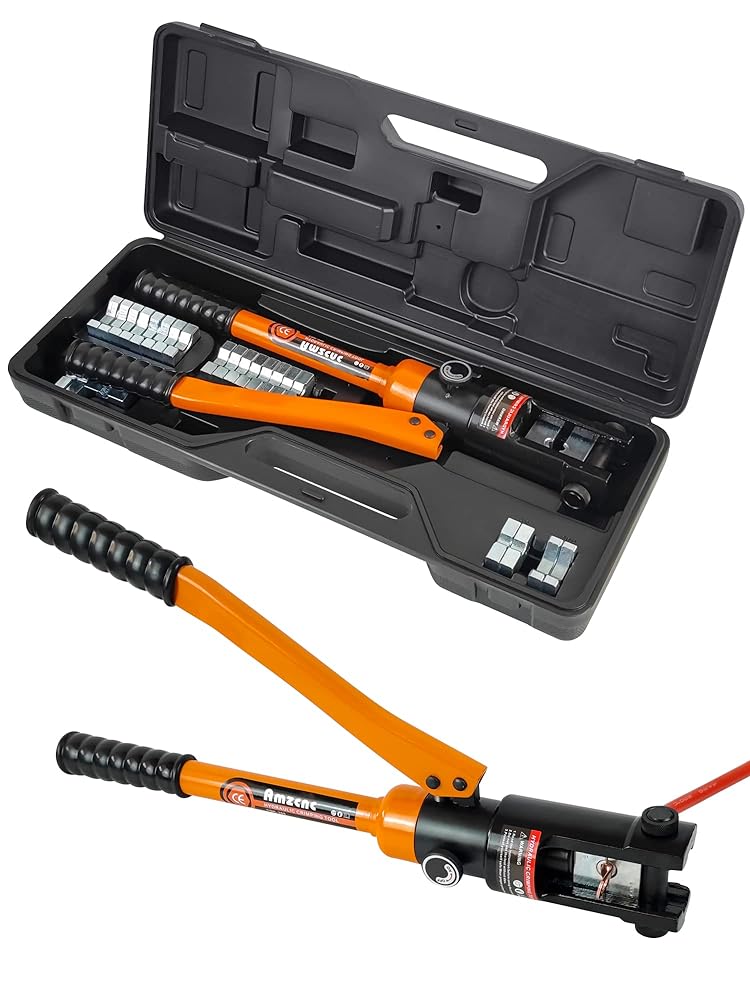 AMZCNC 16 TON Hydraulic Cable Crimper Kit: High-Power Tool for Efficient Wire Crimping